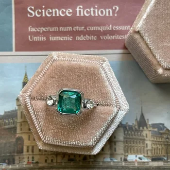 2021 Nové Trendy Iny Emerald Crystal Krúžok Žien Strany Výročie Cubic Zirconia Prstene pre Ženy Príslušenstvo Šperky Celý Predaj