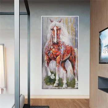 Moderné Farebné Beží Kôň Olejomalieb Tlač Na Plátno Zvieratá Wall Art Obrázky Pre Domáce Obývacia Izba Dekor Cuadros