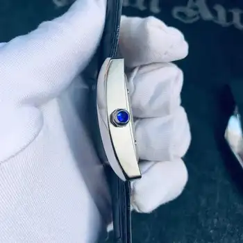 Pánske automatické mechanické náramkové hodinky obdĺžnikového nádrž série teľa kožený remienok nerezová oceľ materiál nie výstrelok aaa hodinky