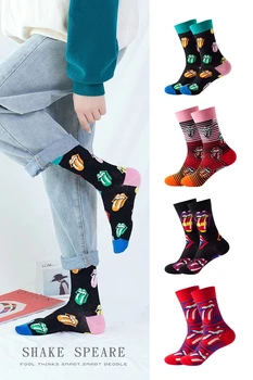 1 Pár Harajuku Módne Zábavné Ponožky Veľké jazyk farebné Roztomilé Ponožky Ženy Sokken Chaussette Meias Darčeky pre Priateľa/priateľku