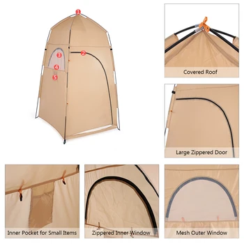 2021 Nové Prenosné Outdoor Camping Stan Sprchovým Kútom, Zmena Montáž Izba Stan Shelter Camping Pláži Ochrany Osobných Údajov Wc Camping Stan
