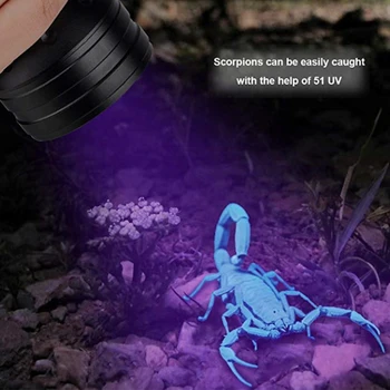 5 KS 395nm UV Baterka Mini Fialové Svetlo Ultra Silný Fialová LED Zoomovateľnom Lampy Baterky Neviditeľný Atrament Značky Použiť 18650 Batérie