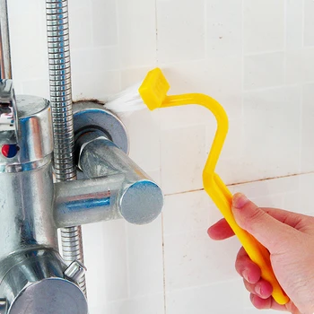 Praktické Zahnutá rukoväť wc čistenie kefkou V-typ Cleaner práčky pre rohu kuchyne, kúpeľňové doplnky
