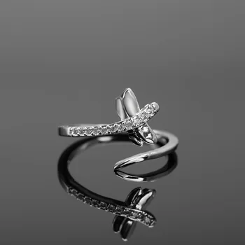 Nastaviteľné Striebro 925 Prstene Pre Ženy Dragonfly Zirkón Svadobné Zásnubný Prsteň Módne Luxusné Šperky Darček Ženské Príslušenstvo