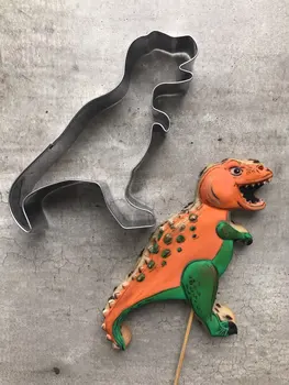 KENIAO T-Rex Cookie Cutter pre Deti - 11.4 x 9,9 CM - Dinosaurus Biscuit Fondant Chlieb Sandwich Plesní - Nehrdzavejúcej Ocele