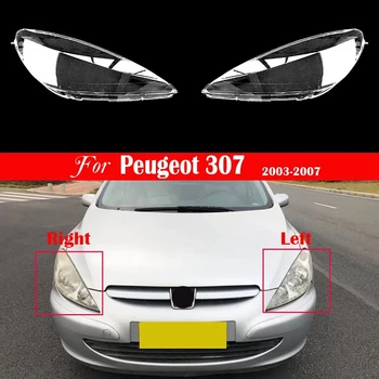 1Pair Auto Predných Svetlometov Kryt Svetlometu Objektív Shell Nahradenie pre Peugeot 307 2003 2004 2005 2006 2007