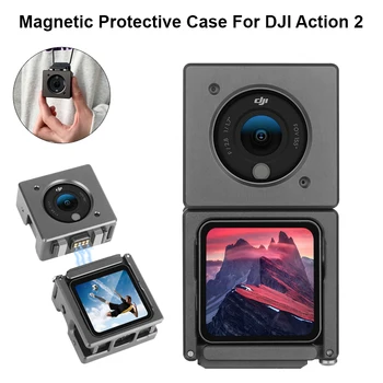 Kovové Magnetické Prípade DJI Akcia 2 Kamery Hliníkovej Zliatiny Kryt Na Ochranu DJI Action2 Športové Kamery Príslušenstvo