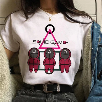 Nový kórejský TV Tričko Squid Hra Tričko Ženy Kawaii Cartoon Topy 456 Grafické Tees Harajuku Módny Štýl T-shirt Unisex