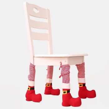 Non-Slip Vianočný Stôl Nohy Kryt Cartoon Módne Elfovia Tabuľky, Stoličky Nohy Nohy Ponožka Rukáv Kryt Domáce Dekorácie Vianoce