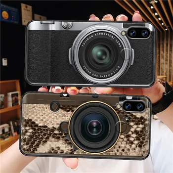 Retro fotoaparát zábavné Fotografovanie Telefón puzdro Pre Samsung Galaxy Note 4 8 9 10 20 S8 S9 S10 S10E S20 Plus UITRA Ultra čierne lakovanie