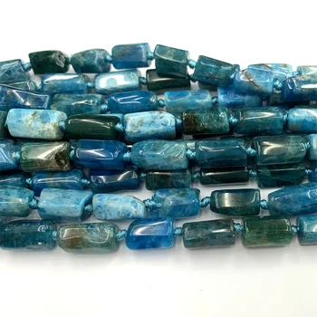 Prírodné Originálne modrá Apatitu Nugget voľnej Forme Voľné Hladké Náhrdelník Náramok Šperky Korálky 06474
