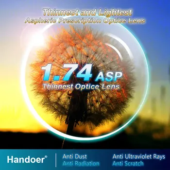 Ultra-Tenké Index 1.74 Anti-Ochrana pred Žiarením Optické Jednej Vízie Objektív Asférický Anti-UV Šošovky na Predpis