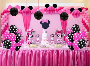 6pcs Minnie Mouse Party Dekorácie Minnie Honeycomb Lopty pre 1. 2. Narodeninovej Párty Dodávky Dievča, Svadobné Dekorácie