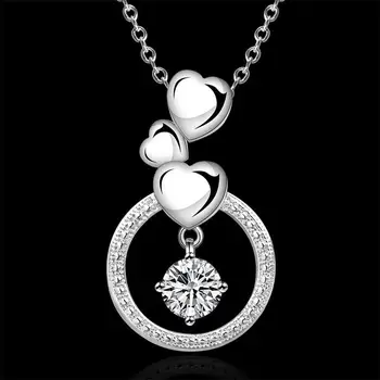 Veľkoobchod náhrdelník roztomilý charms vysoká kvalita striebornej farbe zobrazili kľúčové tlačidlá pre ženy lady svadobné šperky crystal náhrdelník N619
