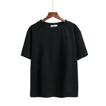 Dámske Letné Tričko Krátky Rukáv dámske Pevné Bežné Základné T-Shirt O-Neck Black White kórejský Topy dámske Ropa Mujer