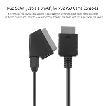 1Pcs RGB SCART Drôt, Kábel 1,8 m 6 ft TV AV kábel pre Sony Playstation 2 3 PS2, PS3 Slim Line Herné Konzoly herné príslušenstvo