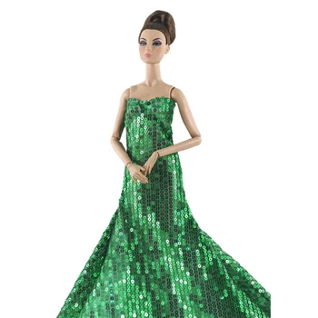 Zelená Sequin Módne Bábiky Oblečenie Pre Bábiku Barbie Princezná Šaty 1/6 Bábiky, Príslušenstvo Party Šaty Pre Bábiku Barbie Oblečenie