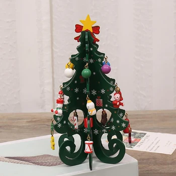 Vianočný Stromček Detí Ručné DIY Stereo Drevené Vianočný Stromček Scény Rozloženie Vianočné Dekorácie, Ozdoby