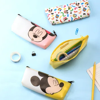 Disney Mickey Mouse, Minnie pvc papiernictvo taška pre chlapcov a dievčatá veľkú kapacitu, kreslené ceruzkou taška školské potreby mince kabelku