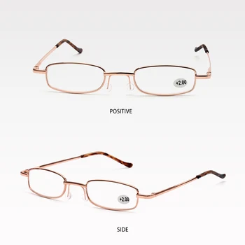 Presbyopia Okuliare Kovový Rám Malé Okuliare pre Starších Unisex Zväčší Oči Úzky Rám +1.0~+4.0 Vysokej Kvality