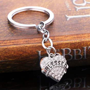 Nové Srdce Crystal Key Chain Písmom Auto Krúžok Najlepšie Kúzlo Príslušenstvo Strana darček Šperky keychain