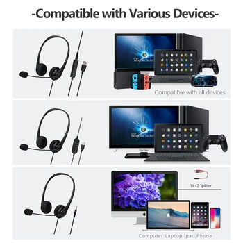 Herné Stereo Slúchadlá 3,5 mm/USB Káblové Hra Slúchadlá Slúchadlá S Mikrofónom Pre PC Počítača, Skype, MSN PS4 Play Station 4 black