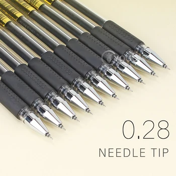 12pcs/box 0.28 mm Ultra Jemné Gélové pero, Kreatívne roztomilý Jednoduché, Rýchle sušenie Spp neutrálne pero vestník dodávky