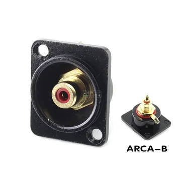 1Pcs RCA koncové zásuvky D typ audio video CINCH konektor 86 panel montáž mosadz kontakt base ARCA-B A367A-B/W