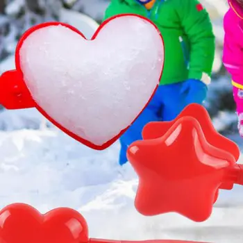 Vonkajšie Tvare Srdca Snehové Gule Maker Svorky Deti, Dospelých, Piesok Formy Sneh Boj Hry Zimné Aktivity Hračky Nástroj