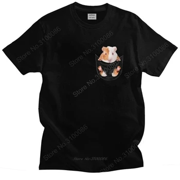 Vtipné morča Vo Vrecku T Shirt pre Mužov, Pre-zmenšiť Bavlna Tee Topy chovateľov Tshirts Krátke Rukáv Bežné T-shirt Merch