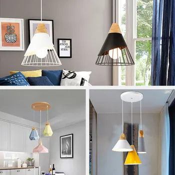 Drevo Prívesok objímky Pevné Vintage Lampa Základ Drevené LED Svetlo Pohár Závesné svietidlo Nordic Jednoduché Drevo Držiak pre DIY