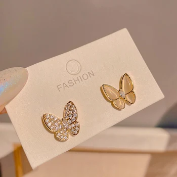 PERMIH Motýľ Tvar dámske Náušnice 2021 Trend Zirkón Opal kórejský Módny Krásne Šperky Stud Asymetrické Príslušenstvo