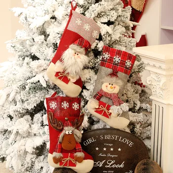 Vianočné Pančuchy Ponožky Vianočný Stromček, Ozdoby, Vianočné Dekorácie pre Domov Nový Rok 2022 chaussette de noel chaussette noel