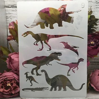 A4 29 cm Prehistorický Dinosaurus Krokodíla DIY Vrstvenie Blany Maľovanie Zápisník Sfarbenie Razba Album Dekoratívne Šablóny