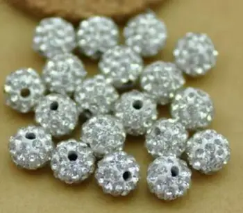 6 mm 8 mm 10 mm 12 mm 14 mm 100 ks/veľa bielej yfg4 Perličiek Náramok, náhrdelník Drahokamu disco ball ručné crystal