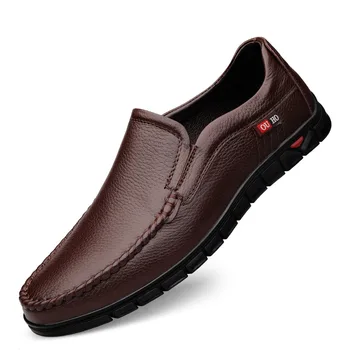 Pánske topánky nové zimné kožené členkové topánky pánske otec topánky mäkké dno business topánky kórejský módne topánky