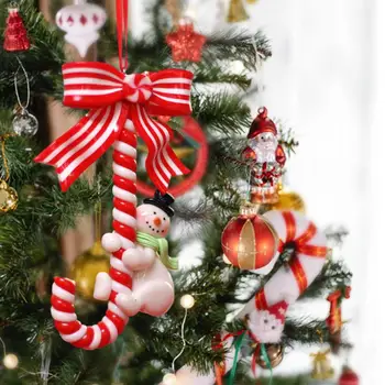 Visí Kúzlo Vianočné Candy Cane Ozdoby Na Stromček Retro Móda Prívesok Živice Lízatko Dovolenku Santa Claus Snehuliak Malé Barlu