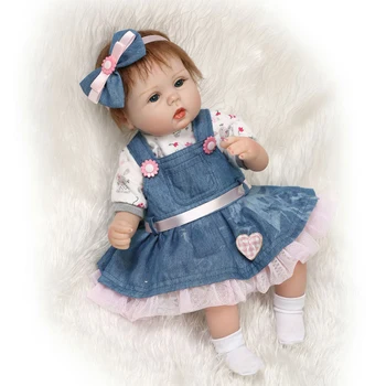 NOVÉ 42CM Dieťa Reborn Bábiky 17 Palcové Realistické realisticky Novorodencov Bábiky Hračky Pre Dievčatá, Batoľa, Modré Oči Reborn Narodeninám