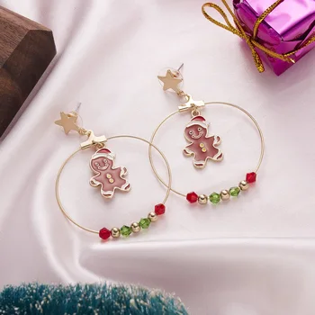 Elegantné Jednoduché Vianočné Snowflake Luk Medveď Zliatiny Drop Náušnice pre Ženy, Dievčatá 2021 Módne Šperky Strany Výročie Dary