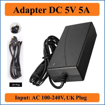5V 5A UK, Zapojte AC Adaptér DC Overvalue Univerzálny AC 100V-240V Vstup DC 5V 5000mA 25W Napájanie Nabíjačky Converter Adaptér
