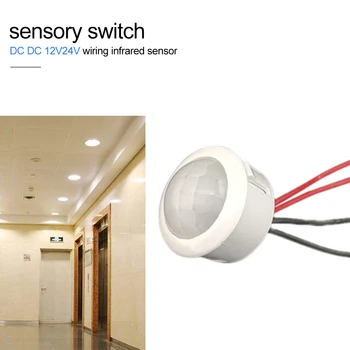 Mini zapnutie Svetla Detektor PIR Senzor LED 12V 24V PIR Infračervený Snímač Pohybu Prepínač Elektroinštalácie Infračervený Senzor pre 18W Stropné Lampy