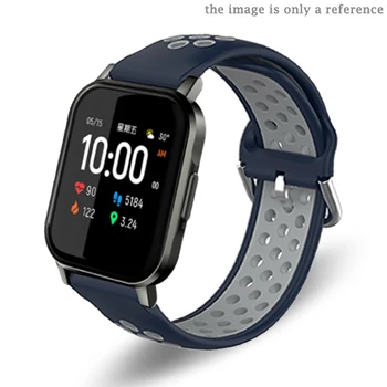 Silikónový pásik na zápästie pre haylou LS02 RS4 smartwatch príslušenstvo náramok dve farebné mäkké slučky nastaviteľné náramok pás 20 MM