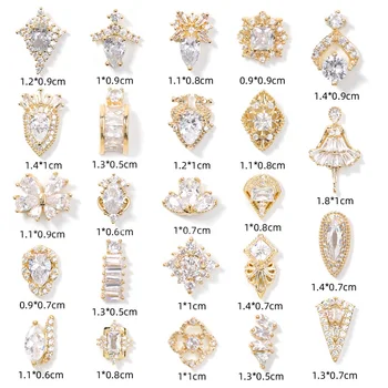 2 kusy kvapka vody Crystal Visieť Reťazca zobrazili kľúčové tlačidlá na Nechty, Šperky, Dekorácie 24 typu luxusný Zirkón Krištáľové Kamienky Na Nechty