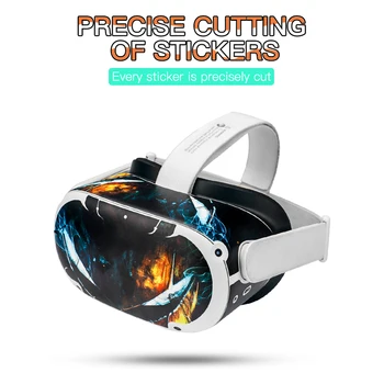 Pre Oculus Quest 2 Samolepky VR Headset a Radič PVC Odtlačkový Pokožky Ochranný Zábal Príslušenstvo Súprava VR Okuliare Časti Combo