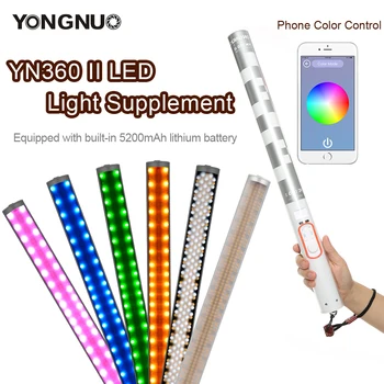 Yongnuo YN360 YN360 II Ručné Ice Stick LED Video Svetlo vstavanú batériu 3200k na 5500k RGB farebné riadené Phone