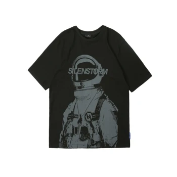 SILENSTORM 2021SS Mens 'Astronaut' Grafické Premium Bavlnené Tričko Harajuku Módne Techwear Štýl