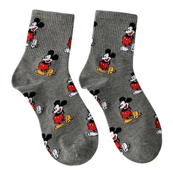 1 páry Disney Anime obrázok Lete Mickey Minnie mouse trubice ponožky Cartoon bežné xxx chlapca a dievčatá Princezná ponožky min Biela