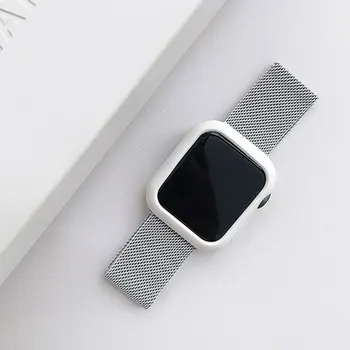 Sklo+Puzdro+Pútko Pre Apple Hodinky kapela 44 mm 40 mm 38 mm 42 mm Magnetické Slučky smartwatch watchband náramok iWatch 3 4 5 6 se band