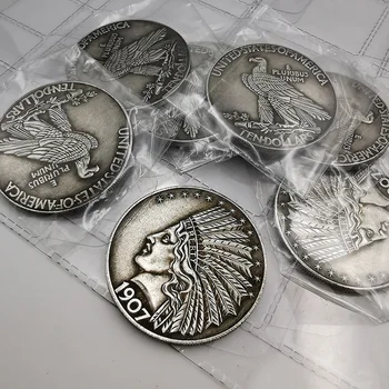 1907 Indickej Pamätné Mince Strieborné Pozlátené Zberateľskú Mincu Domáce Dekorácie Mince Retro Plavidlá Darček 1PCS