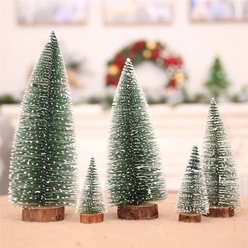 12Pcs/Taška Mini Vianočný Stromček Sisal Hodváb Cedar Ploche Dekorácie Vianočné Streľba Rekvizity Scény, Dekorácie Stola Dekor Pre Domáce